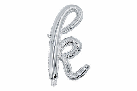 16" Silver Letter "k", Cursive Lower Case Letter Foil Balloon