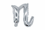 16" Silver Letter "n", Cursive Lower Case Letter Foil Balloon