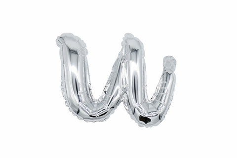 16" Silver Letter "u", Cursive Lower Case Letter Foil Balloon