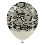 Kalisan 12" Snake Printed Retro  Stone (print color: Black) Latex Balloon, 25 pieces