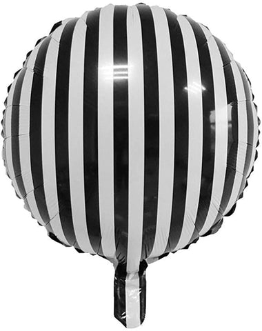 18" Black and White Striped Balloons Foil Balloons