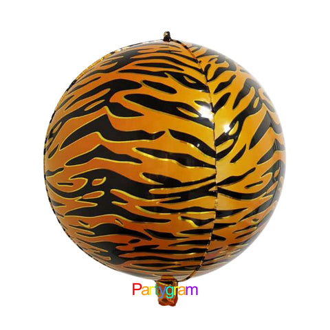Tiger 4D, 22-inch Round (Orbz) Marble Balloon