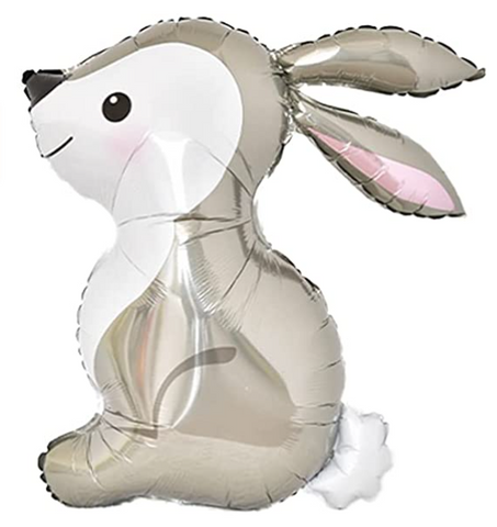 36" Woodland Grey Bunny Foil Balloon