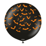 Kalisan 24" Halloween Bat Black Printed Latex Balloon, 1ct