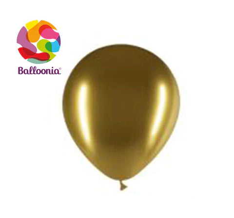 Balloonia 12" Balloon Brilliant Latex Gold 50ct