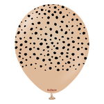 Kalisan 12" Safari Cheetah Printed Desert Sand (Black) Latex Balloon, 25 pieces