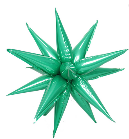 26"  Green Big  Explosion Star balloons, Foil Balloon,12pcs