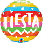 18" Fiesta Rainbow Stripes, Foil Balloon