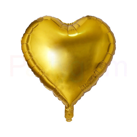 18" Gold Heart foil balloon, package