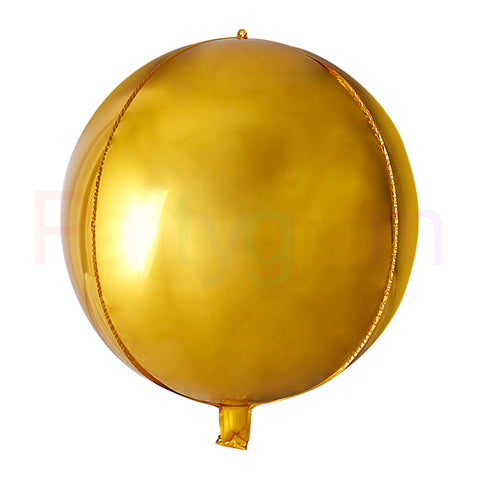 18inch Gold Round Shape 4D, ORBZ Foil Balloons