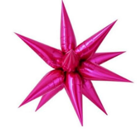 26"  Hot Pink Big  Explosion Star balloons, Foil Balloon,12pcs
