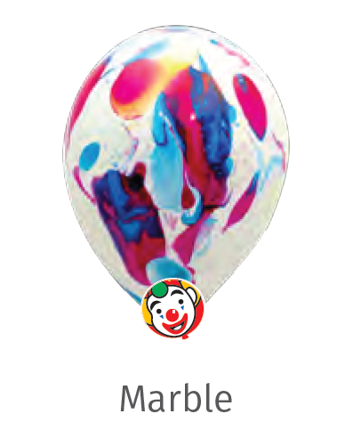 Globos Payaso 12in Balloon Marble Multicolor  50ct