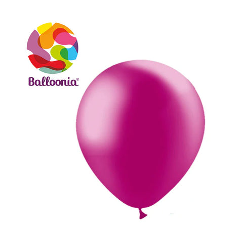 Balloonia 12" Balloon Metallic Latex Fuchsia  50CT