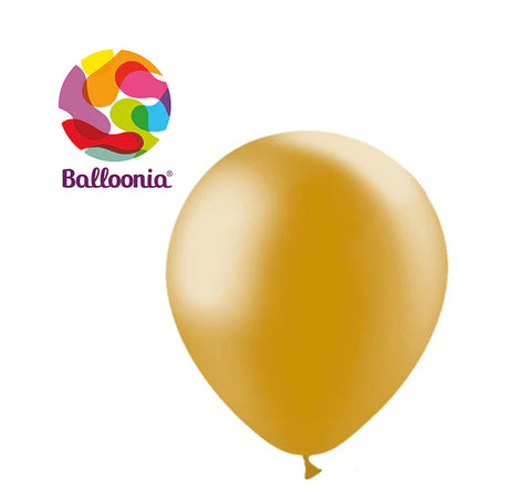 Balloonia 2FT Balloon Metallic Latex Gold 5CT