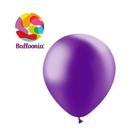 Balloonia 5" Balloon Metallic Latex Purple 100CT