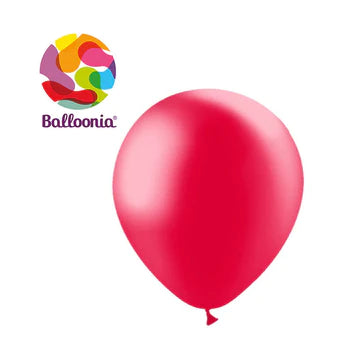 Balloonia 12" Balloon Metallic Latex Red 50CT