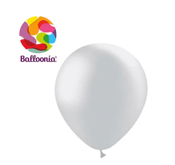 Balloonia 5" Balloon Metallic Latex Silver 100CT