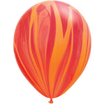 11" Red Orange Rainbow Super Agate Latex Balloons, 25 ct 10511