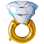 25"x 41" Love Diamond Ring foil balloon, flat