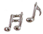 Silver music note balloons, party holiday birthday notes aluminum foil balloon, 2pcs 19"x 14"  49x35cm