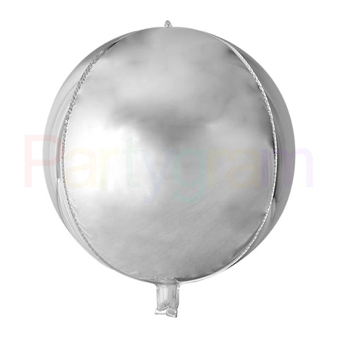 18inch Silver Round Shape 4D, ORBZ Foil Balloons