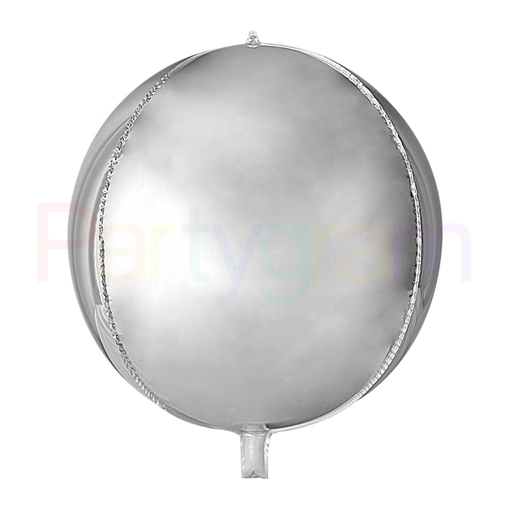 22inch Silver Round Shape 4D, ORBZ Foil Balloons(Packaged
