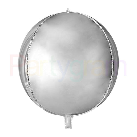 22inch Silver Round Shape 4D, ORBZ Foil Balloons