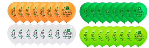 St. Patricks latex balloons, four colors