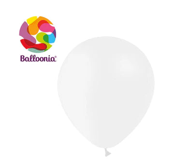 Balloonia 5" Balloon Pastel Latex White 100CT