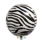 Zebra 4D, 22-inch Round (Orbz) Marble Balloon